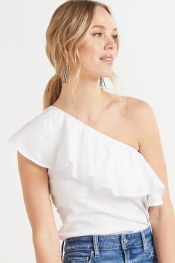Noella Ruffle One Shoulder Top -Fashion Clothing & Accessories 2215jjr 5 1