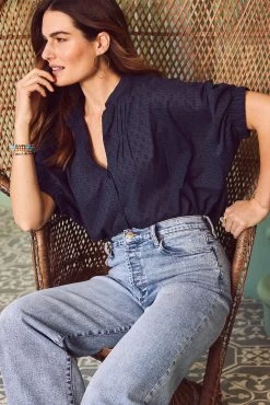 Mandarin Collar Top -Fashion Clothing & Accessories 321050 26