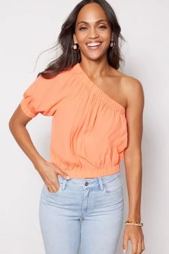 One Shoulder Crepe Top
