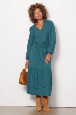 Esta Yoke Midi Dress