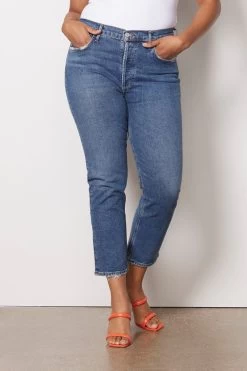 AGOLDE Riley High Rise Straight -Fashion Clothing & Accessories a056b 1370 curve 1