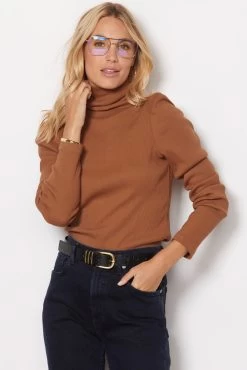 Puff Sleeve Turtleneck -Fashion Clothing & Accessories a60575 2 5
