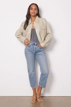 AGOLDE Vegan Leather Nyx Shirt -Fashion Clothing & Accessories a7216 1287 3