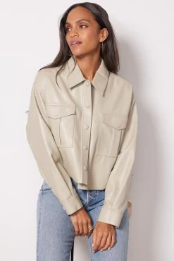 AGOLDE Vegan Leather Nyx Shirt -Fashion Clothing & Accessories a7216 1287 5