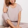 Washed Satin Tee Cropped Pant Set -Fashion Clothing & Accessories bdwes21241 ftr 1