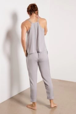 Washed Satin Tank And Pant Set -Fashion Clothing & Accessories bdwes21606 4