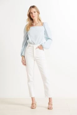 Smocked Square Neck Blouse -Fashion Clothing & Accessories c1120 549 923 3