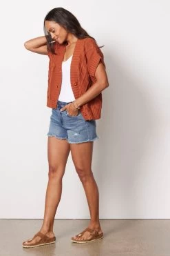 Kaia Cable Button Down Vest 9 Kaia Cable Button Down Vest -Fashion Clothing & Accessories c13087e cpw 3