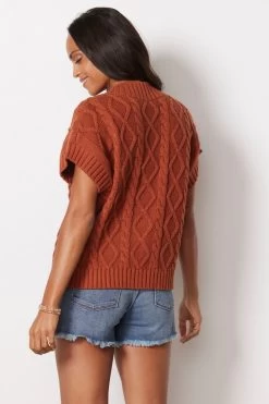 Kaia Cable Button Down Vest 10 Kaia Cable Button Down Vest -Fashion Clothing & Accessories c13087e cpw 4