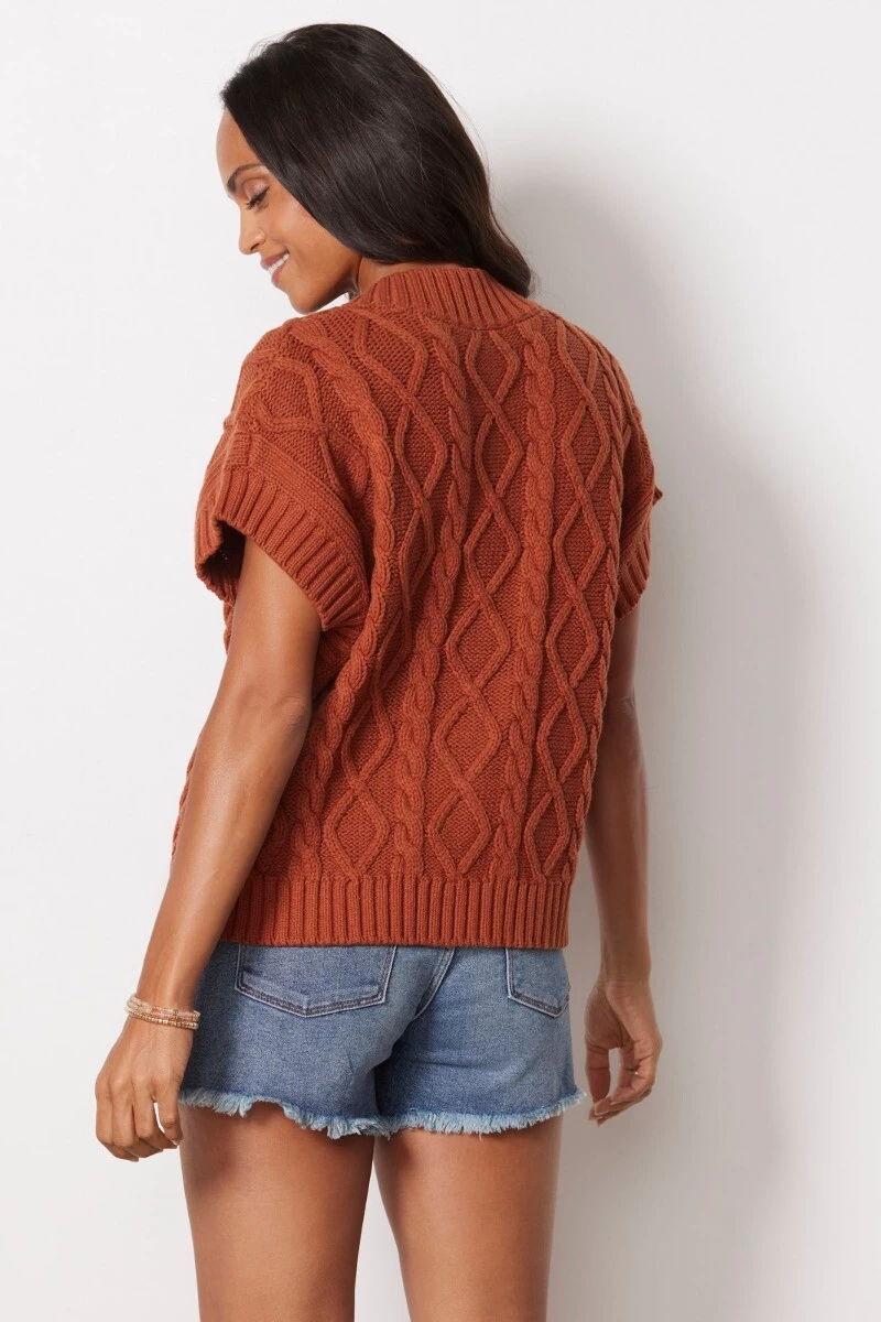 Kaia Cable Button Down Vest 6 Kaia Cable Button Down Vest - Image 4