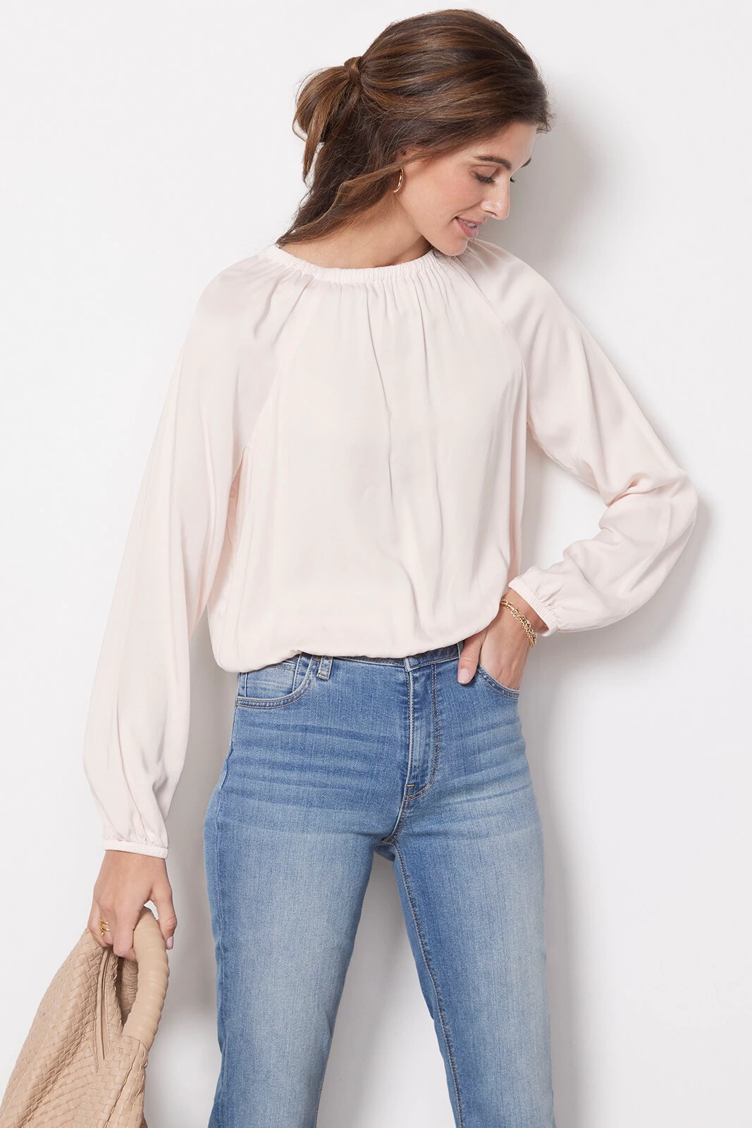 Satin Tie Back Blouse 3 Satin Tie Back Blouse