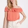 Satin Ruffle Top