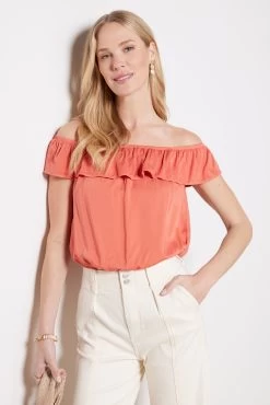 Satin Ruffle Top