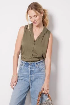 Satin Notch Collar Shirt