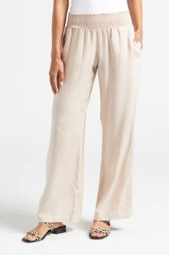 Smocked Wide Leg Pant