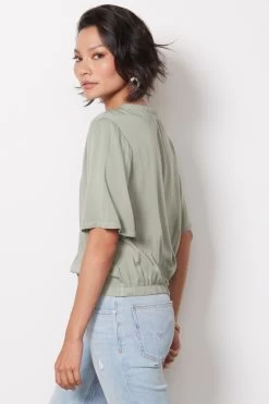 Satin Banded Tee -Fashion Clothing & Accessories c4956 c01 302 green 4