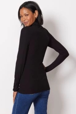 Sanctuary Essential Turtleneck -Fashion Clothing & Accessories ct2529ma9 black reshoot 14