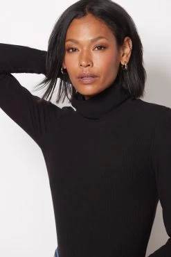 Sanctuary Essential Turtleneck -Fashion Clothing & Accessories ct2529ma9 black reshoot 15