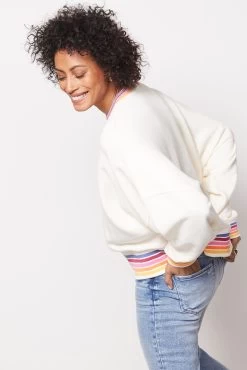 Lola Rainbow Trim Sweatshirt 11 Lola Rainbow Trim Sweatshirt -Fashion Clothing & Accessories cw9710evr cha7240 rtrostrp 5