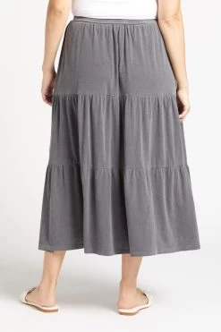 Tiered Knit Midi Skirt -Fashion Clothing & Accessories ee22 12 r46 curve 2