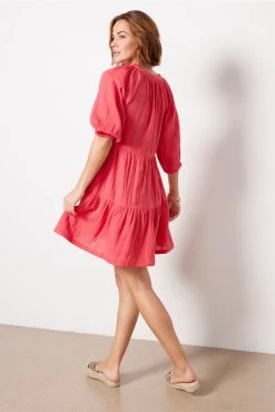 Mini Elbow Sleeve Tiered Dress -Fashion Clothing & Accessories ee23 l7j w95 4