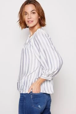 Leah Seamed Stripe Top -Fashion Clothing & Accessories ew889 mod 4