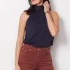 Tie Neck Flare Top -Fashion Clothing & Accessories f119ltst00434 1