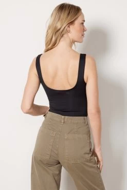 GOOD AMERICAN Scuba Modern Tank Bodysuit -Fashion Clothing & Accessories gb0375 2 black 4