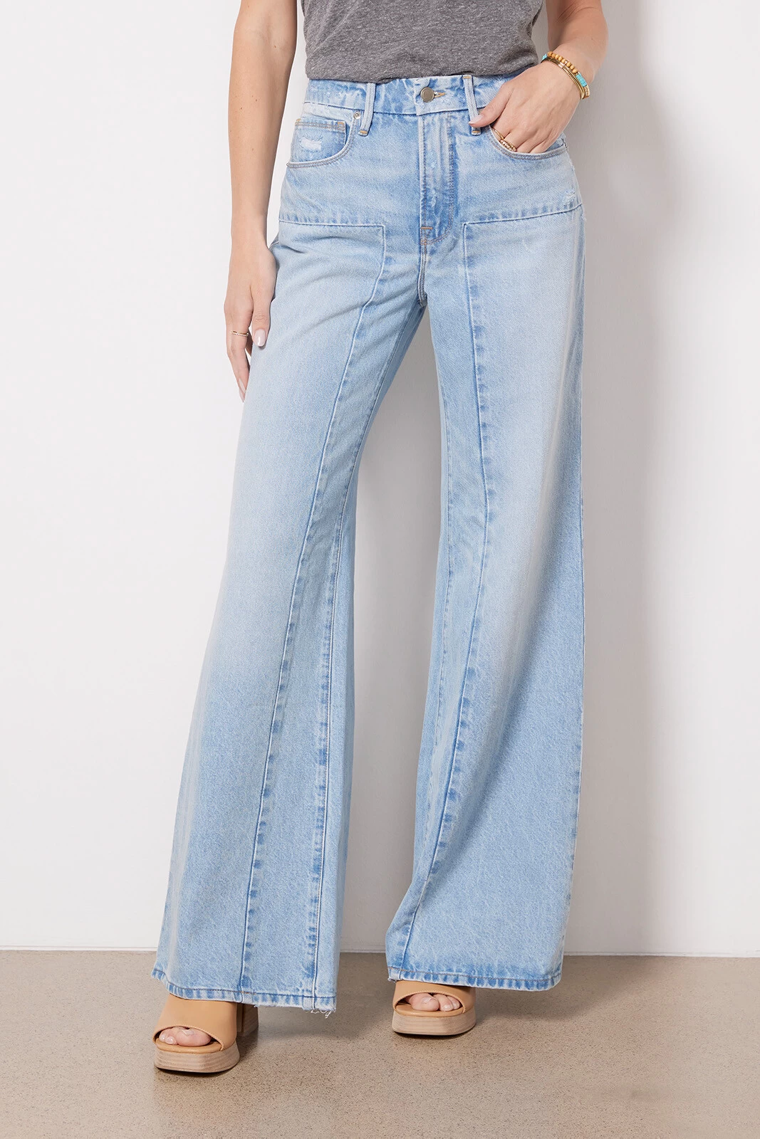 GOOD AMERICAN Good Waist Palazzo Seamed Jean 3 GOOD AMERICAN Good Waist Palazzo Seamed Jean
