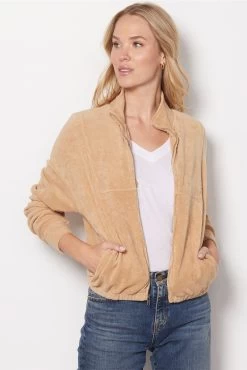 Terry Cloth Track Zip Up -Fashion Clothing & Accessories hj0271 5