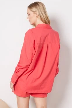 Stretch Poplin Shirt -Fashion Clothing & Accessories ht1218 2 4