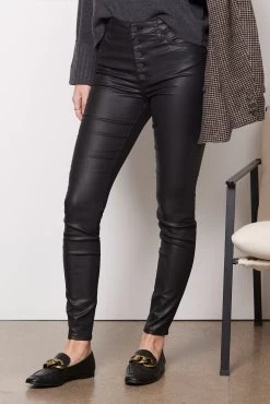 Exposed Button Coated Mia Skinny