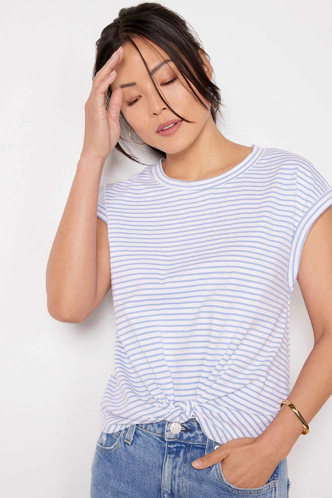 Mora Stripe Twist Front Tee 4 Mora Stripe Twist Front Tee - Image 2