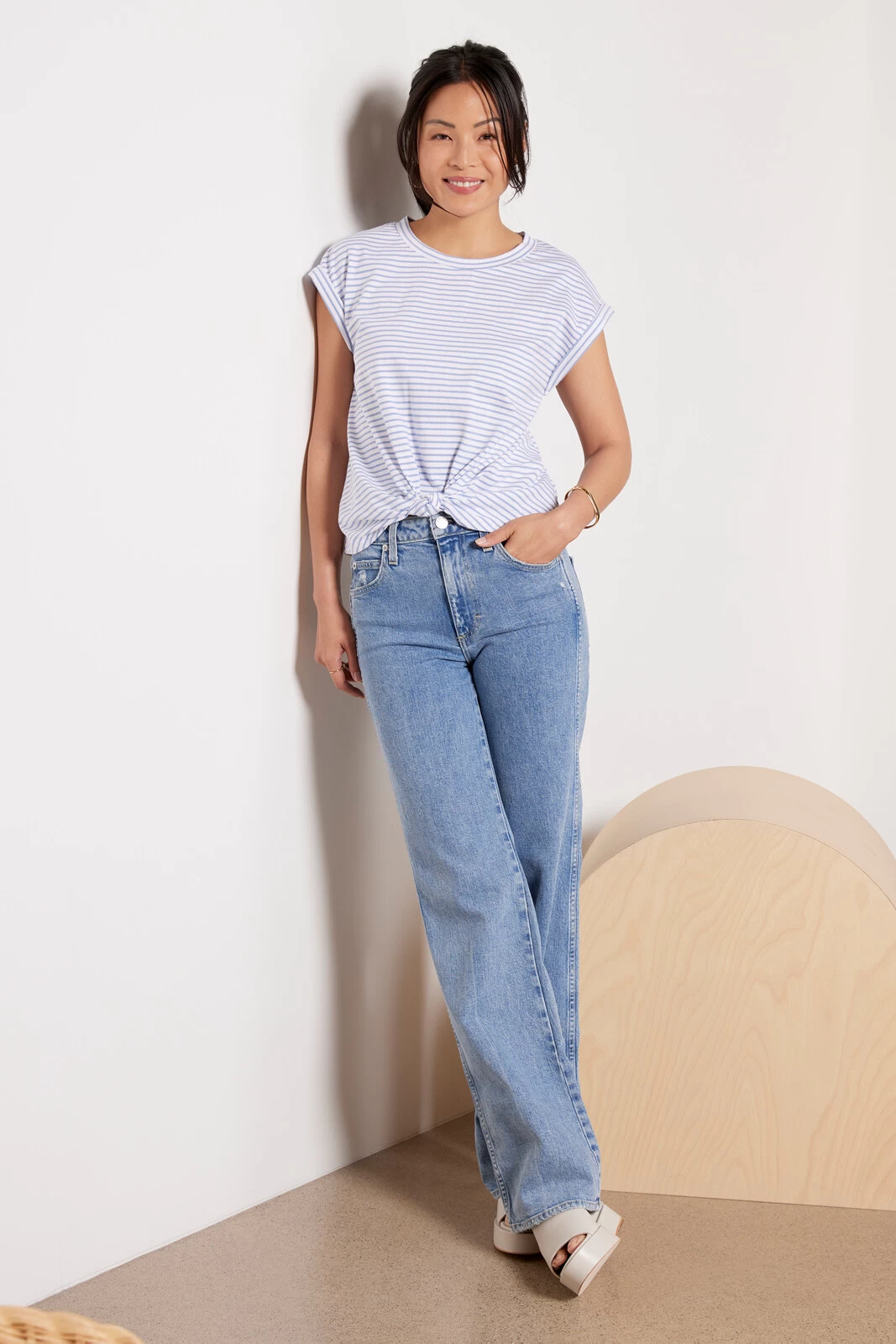 Mora Stripe Twist Front Tee 5 Mora Stripe Twist Front Tee - Image 3