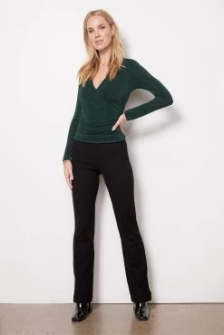 Marla Surplice Top -Fashion Clothing & Accessories ktp117526 e sl green 3 1