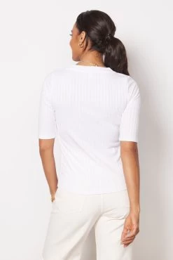 Calvin Rib Scoop Top -Fashion Clothing & Accessories ktp118113 e sl white 4 1
