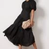 FRAME Gathered Seam Puff Sleeve Dress -Fashion Clothing & Accessories lwwd0688 1