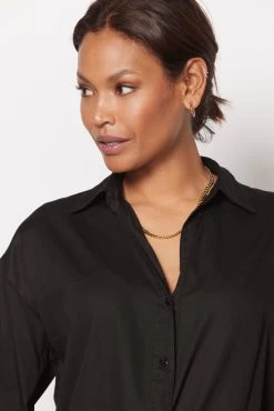 Cool Cotton Tunic Shirt -Fashion Clothing & Accessories mdl3748 black 2