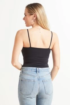 FREE PEOPLE Seamless V Neck Cami -Fashion Clothing & Accessories ob1327104 reshootblack1 4