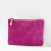Fuchsia Leather Pouch -Fashion Clothing & Accessories pouch f 1