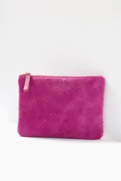 Fuchsia Leather Pouch