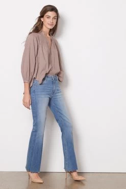 Smocked Long Sleeve Blouse -Fashion Clothing & Accessories ps22 5k t73 3