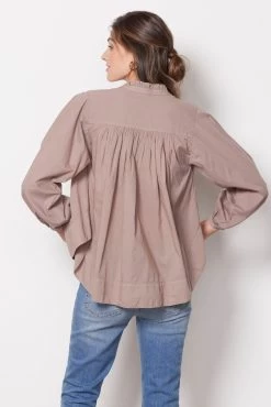 Smocked Long Sleeve Blouse -Fashion Clothing & Accessories ps22 5k t73 4