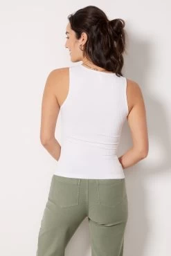 Daisy Seamless Tank -Fashion Clothing & Accessories pt231092e white 4 1