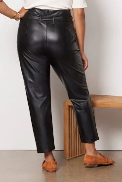 Commando Faux Leather Paper-Bag Pant -Fashion Clothing & Accessories slg451 curve black 2