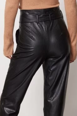 Commando Faux Leather Paper-Bag Pant -Fashion Clothing & Accessories slg451 reshoot black 4
