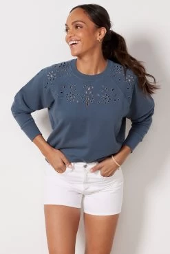 Spiritual Gangster Bridget Eyelet Sweatshirt