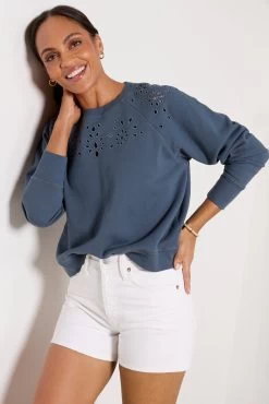 Spiritual Gangster Bridget Eyelet Sweatshirt -Fashion Clothing & Accessories sp30417s02 5