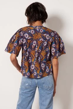 Bella Floral Top -Fashion Clothing & Accessories tl1114a dra 3