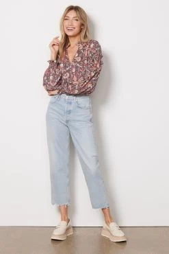 Clara Ruffle Trim Blouse -Fashion Clothing & Accessories wbl118450 e sl 3